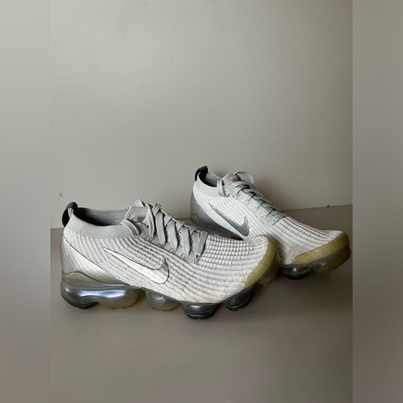 Nike Air Vapormax Flyknit 3 White Metallic Silver Platinum Sneakers. Size 8.5M - Picture 14 of 14